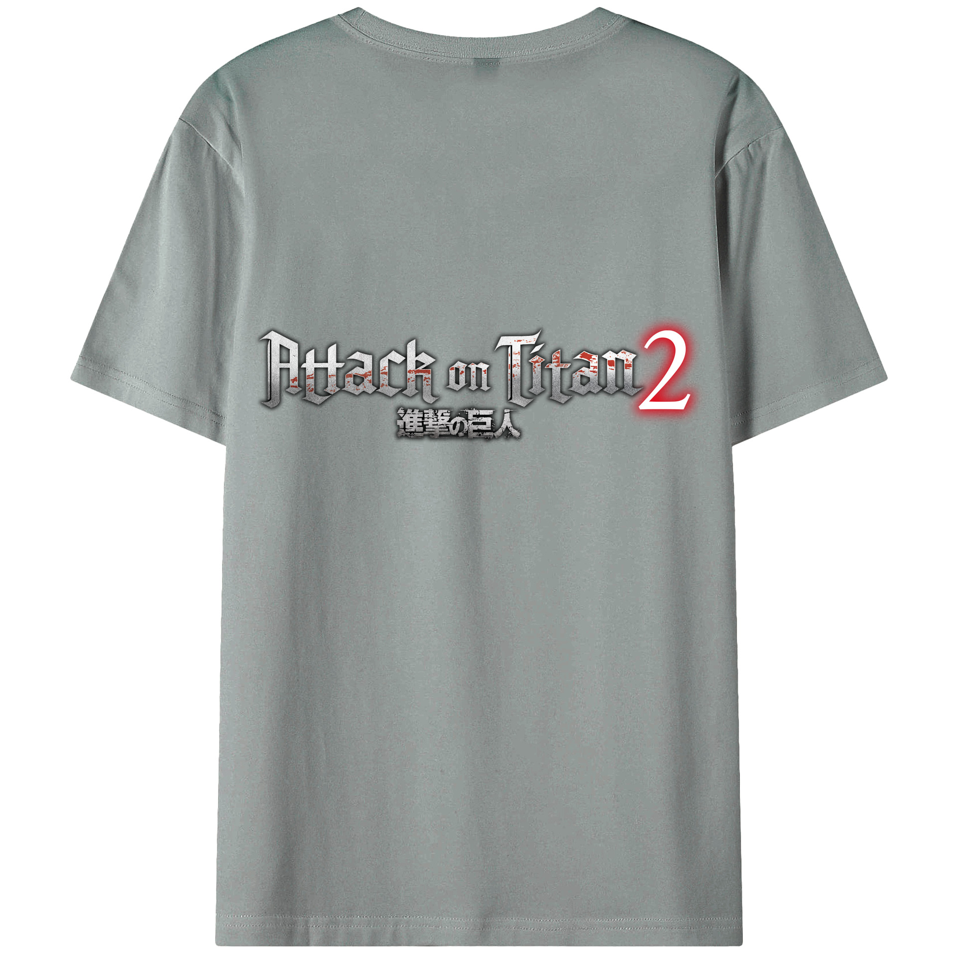 （画像用） 進撃の巨人 Attack on Titan 綿100％ メンズ半袖Tシャツ（バックプリント） 通気性